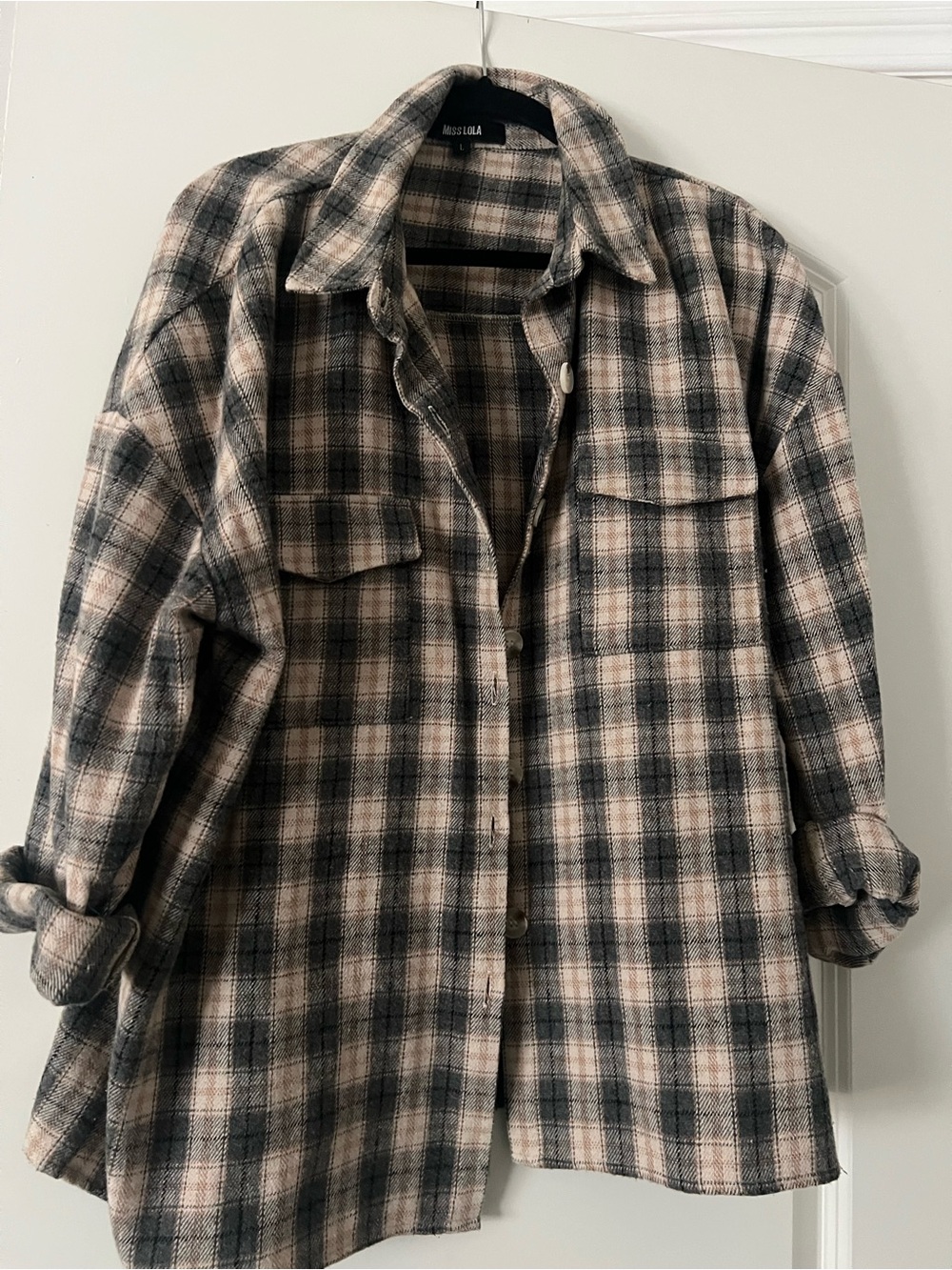 Miss Lola- Plaid Oversized Shacket